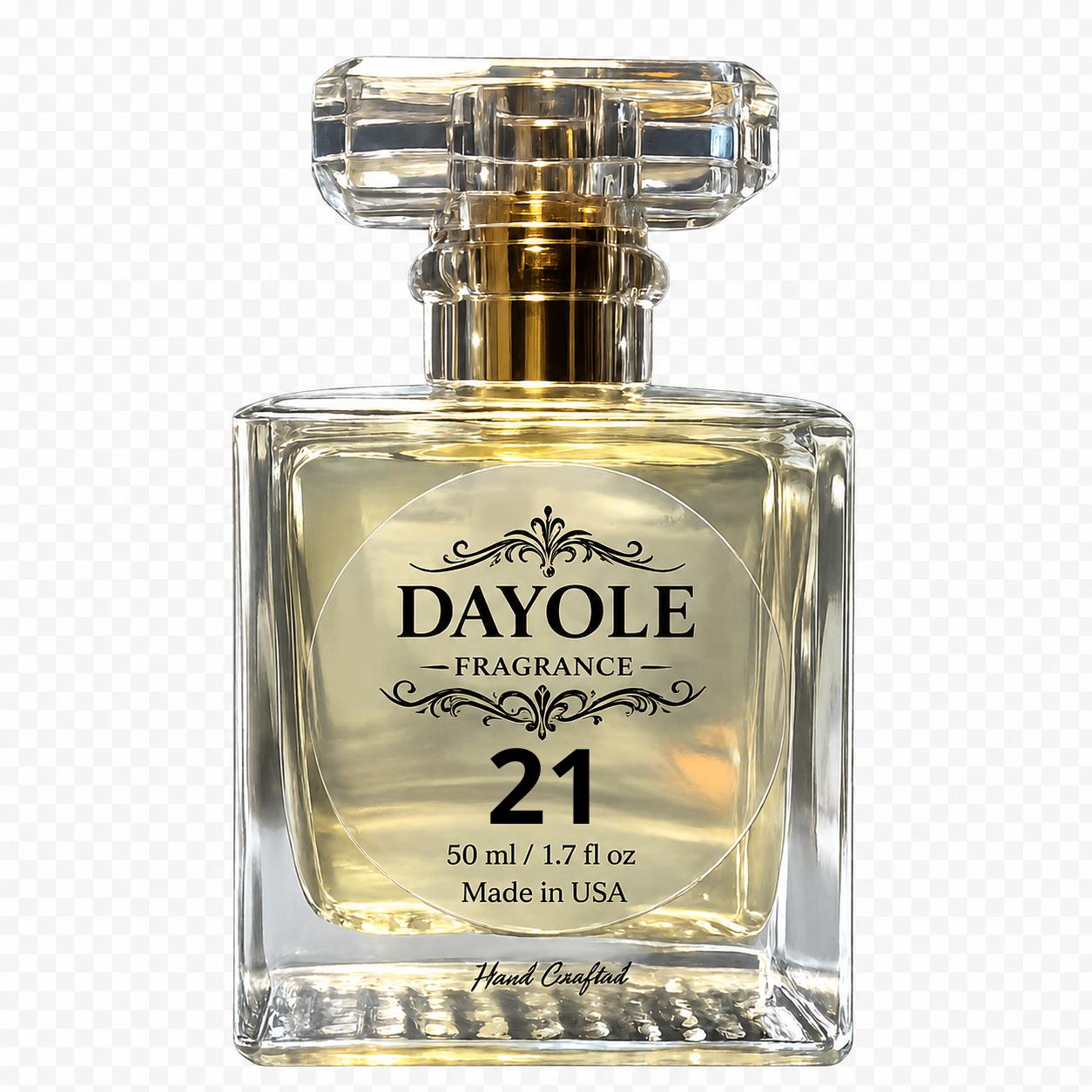 Dayole 21 Women Fragrance-Pachulí, pimienta rosa, piña, jacinto e iris, limón, jazmín y rosa, pachulí, almizcle, vetiver y vainilla. - Imagen 2