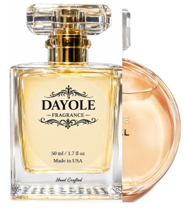 Dayole 21 Women Fragrance-Pachulí, pimienta rosa, piña, jacinto e iris, limón, jazmín y rosa, pachulí, almizcle, vetiver y vainilla.